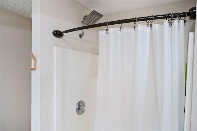 409 Cold Springs Ln, Mcdonough, GA 30252 - bathroom with a textured ceiling and a shower with curtain