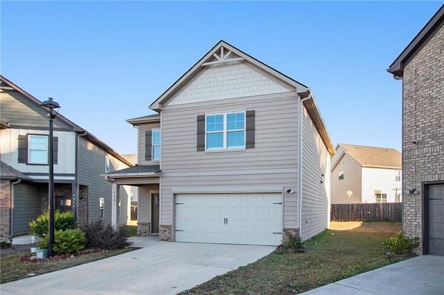 2291 Elise Way, Hampton, GA 30228 - craftsman house with driveway, a garage, and stone siding