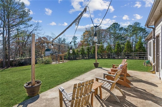 view of patio with a fenced backyard