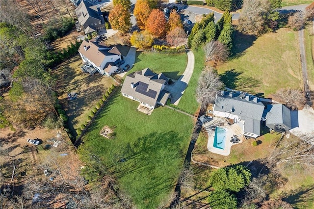 aerial view with a residential view