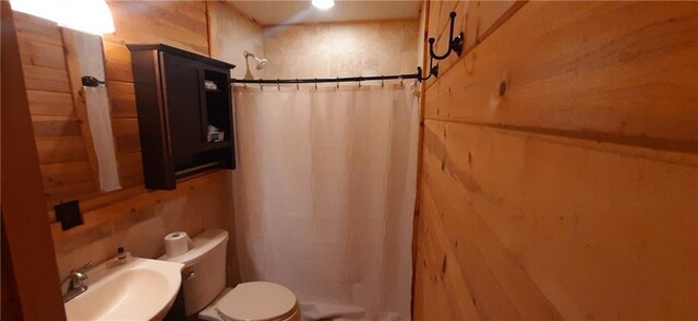 1251 Bar T Ranch Rd, Talking Rock, GA 30175 - bathroom featuring a shower with curtain, toilet, and sink