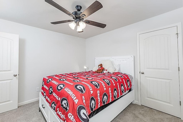 895 Garnet Dr, Acworth, GA 30101 - bedroom featuring light carpet and a ceiling fan