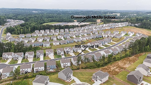 895 Garnet Dr, Acworth, GA 30101 - aerial view of property's location with nearby suburban area