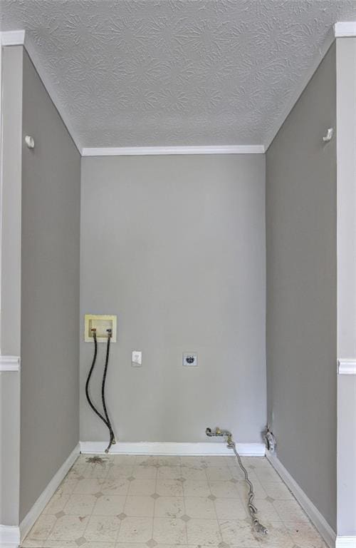 clothes washing area with laundry area, washer hookup, gas dryer hookup, electric dryer hookup, and light floors