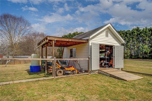 view of shed