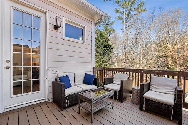 deck with an outdoor living space