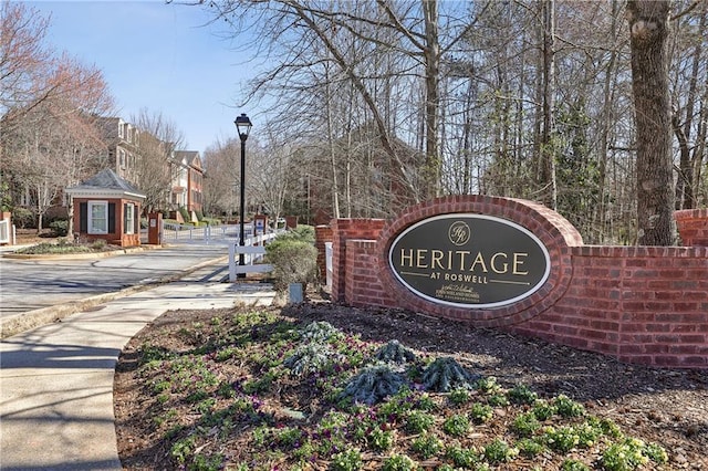 view of community sign