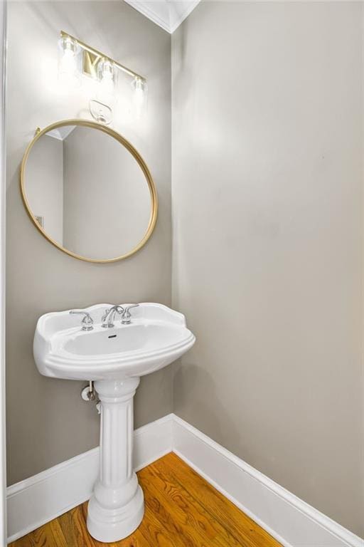 bathroom featuring hardwood / wood-style flooring