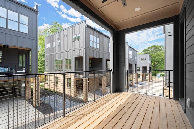 deck with ceiling fan