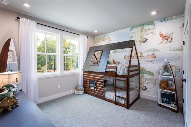 bedroom with carpet floors