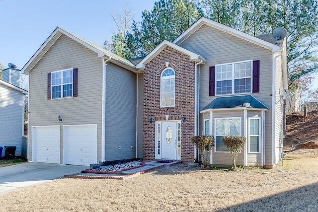 view of property featuring a garage