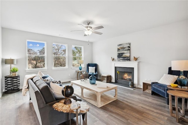 4380 Links Blvd, Jefferson, GA 30549 - living room featuring ceiling fan and wood-type flooring