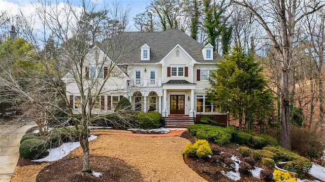 view of front of house with french doors