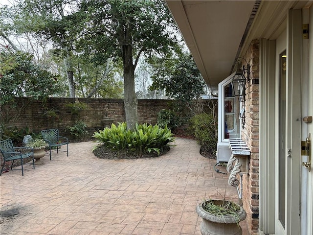 view of patio with a fenced backyard