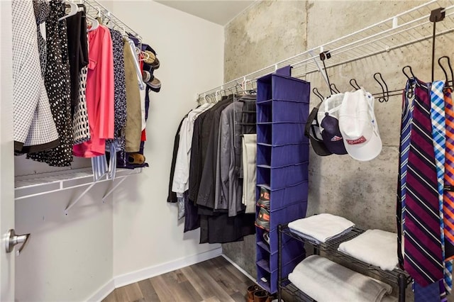 spacious closet with wood-type flooring