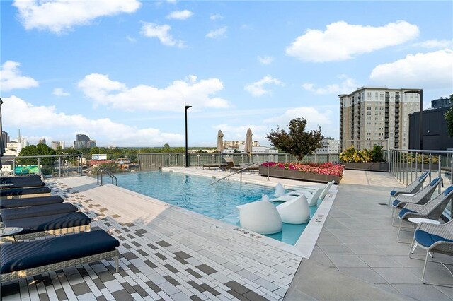 view of pool with a patio area