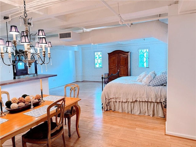 bedroom featuring light hardwood / wood-style flooring