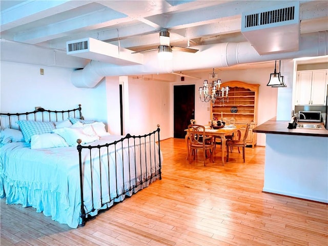 bedroom featuring light hardwood / wood-style flooring