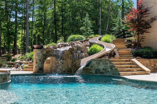 5330 Lake Redwine Cv NW, Acworth, GA 30101 - outdoor pool with stairs and a water slide
