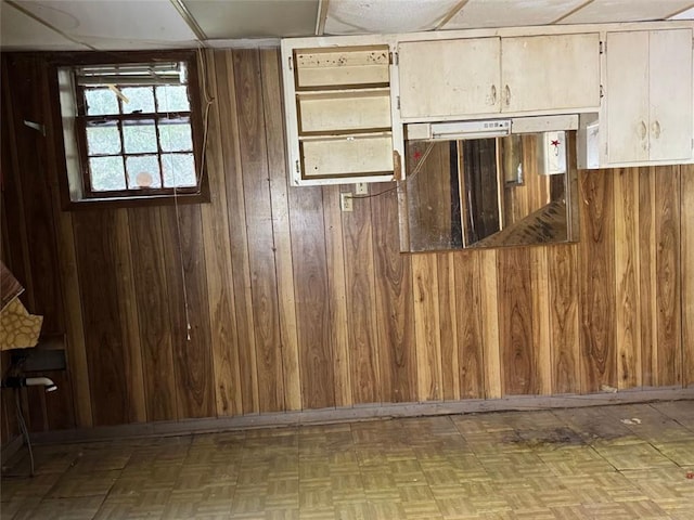 interior space with wood walls