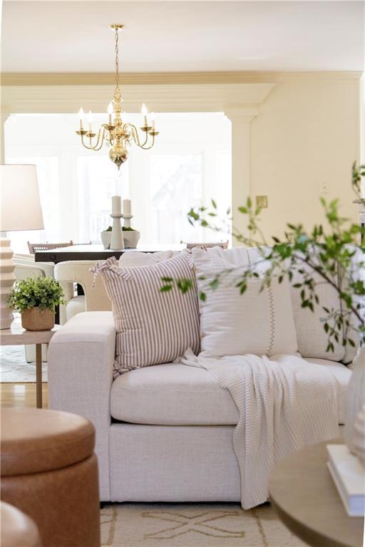 3711 Spinnaker Cir, Alpharetta, GA 30005 - living area featuring a chandelier