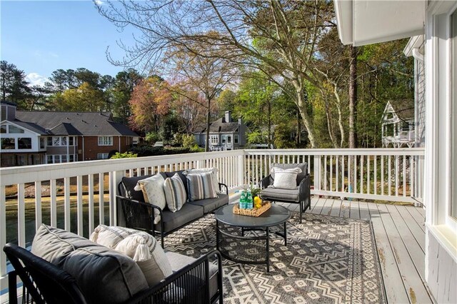 3711 Spinnaker Cir, Alpharetta, GA 30005 - deck with outdoor lounge area and a residential view