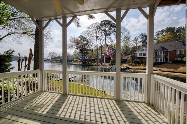 3711 Spinnaker Cir, Alpharetta, GA 30005 - wooden terrace with a water view and a porch