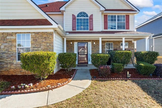 view of front of home featuring a porch