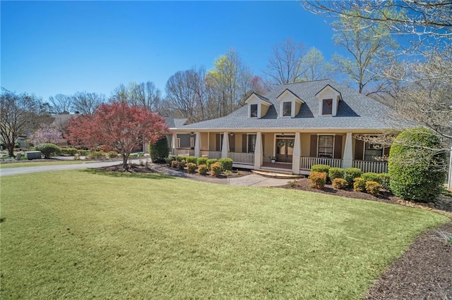 216 Crescent Moon Way, Canton, GA 30114 - view of front facade with roof with shingles, a porch, and a front yard