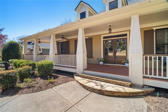 216 Crescent Moon Way, Canton, GA 30114 - doorway to property with french doors and a porch