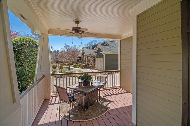 216 Crescent Moon Way, Canton, GA 30114 - wooden deck featuring ceiling fan