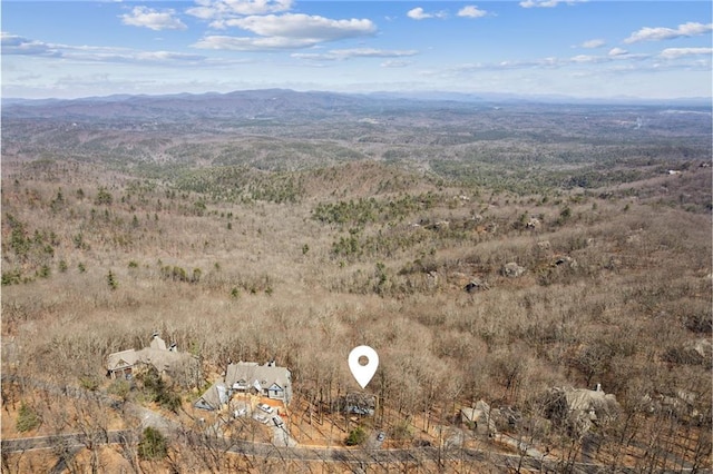 bird's eye view with a mountain view