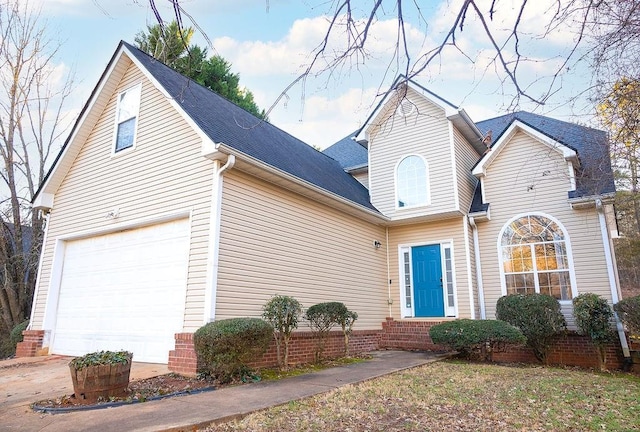 view of property with a garage