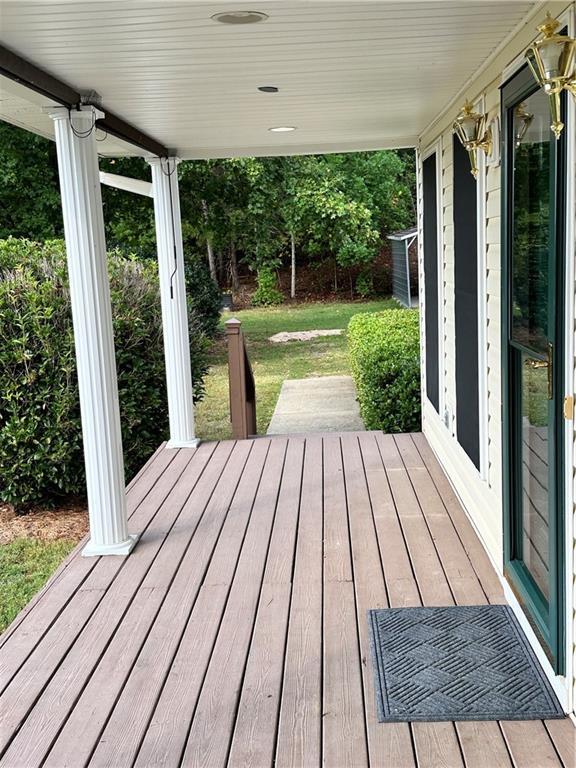 wooden deck with a porch