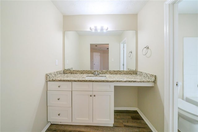 1129 Winston Dr, Decatur, GA 30032 - full bathroom with toilet, vanity, wood-type flooring, and  shower combination