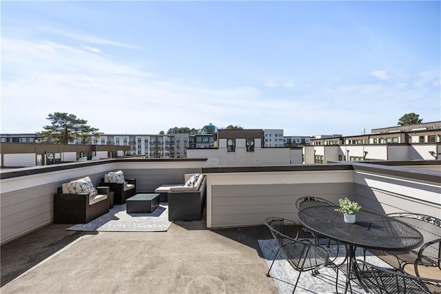 view of patio / terrace featuring a balcony and an outdoor hangout area