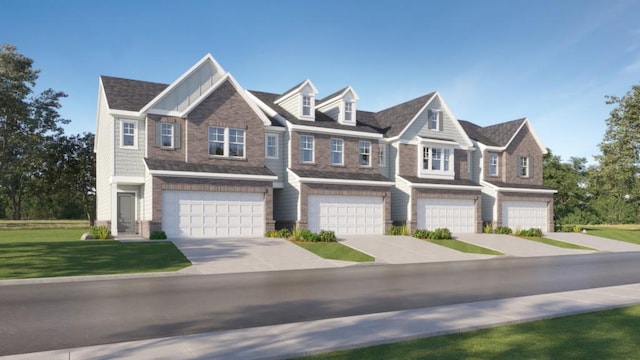 2447 Livi Ln, Buford, GA 30519 - view of front of house featuring board and batten siding, a front yard, and a garage