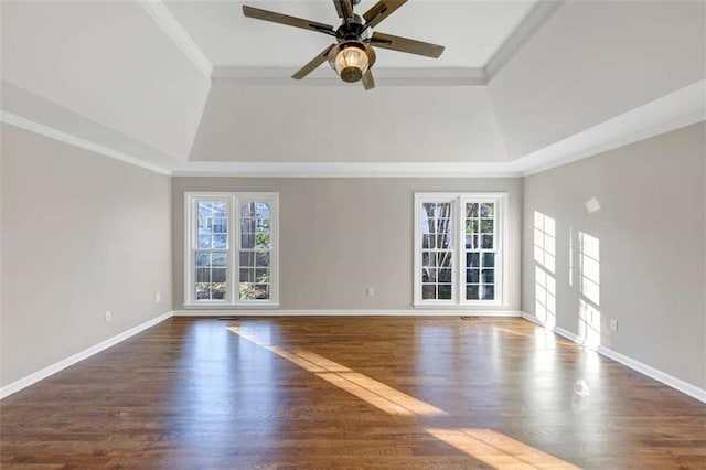3017 Lana Ln, Marietta, GA 30066 - empty room with plenty of natural light, ceiling fan, wood finished floors, baseboards, and crown molding