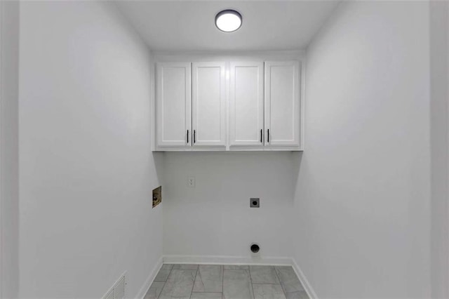 3017 Lana Ln, Marietta, GA 30066 - laundry room featuring hookup for an electric dryer, cabinet space, baseboards, and hookup for a washing machine
