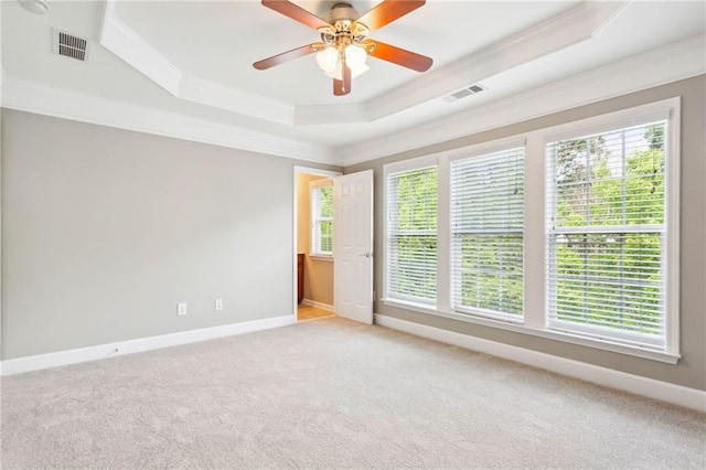 2252 Limehurst Dr NE, Atlanta, GA 30319 - unfurnished room with a raised ceiling, healthy amount of natural light, crown molding, light carpet, and baseboards