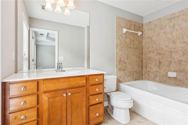 2252 Limehurst Dr NE, Atlanta, GA 30319 - full bath with toilet, vanity, shower / washtub combination, and tile patterned flooring