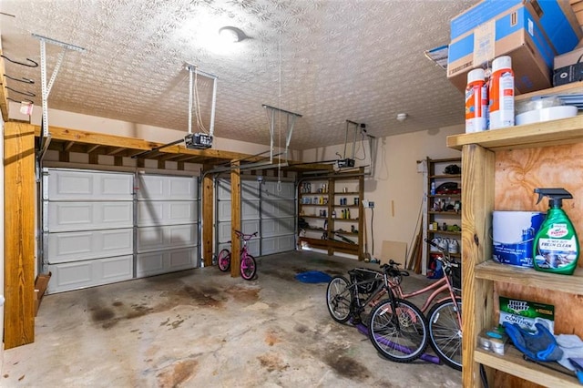 garage featuring a garage door opener