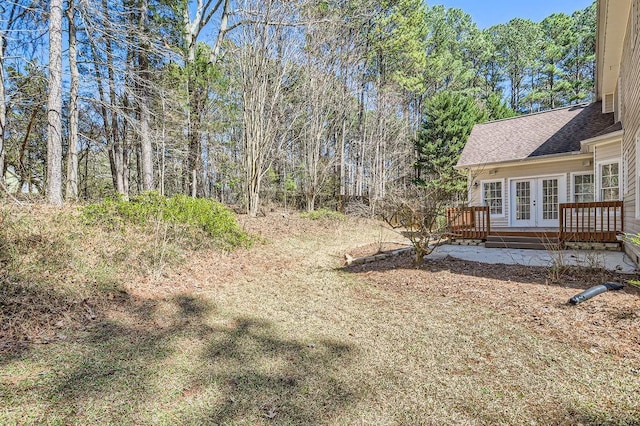 100 Hamilton Glen Ct, Fayetteville, GA 30215 - view of yard featuring french doors and a deck