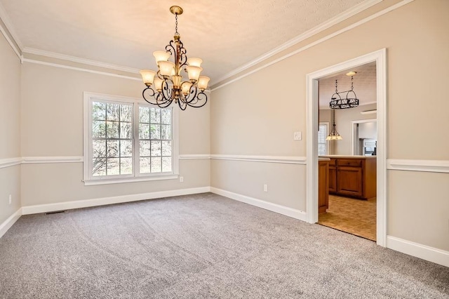 100 Hamilton Glen Ct, Fayetteville, GA 30215 - unfurnished room featuring carpet floors, a chandelier, and crown molding