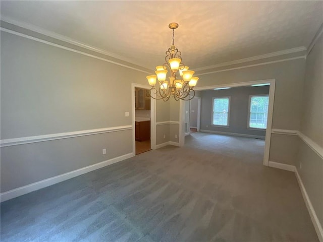 100 Hamilton Glen Ct, Fayetteville, GA 30215 - unfurnished dining area featuring a chandelier, carpet, and ornamental molding