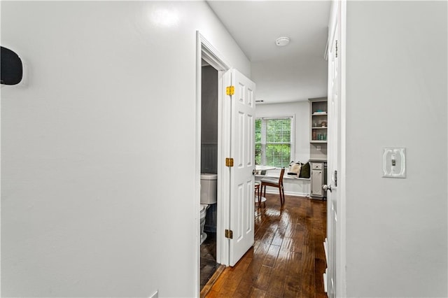 1320 Country Acres Ln, Lawrenceville, GA 30045 - hallway with a desk and dark wood-style flooring
