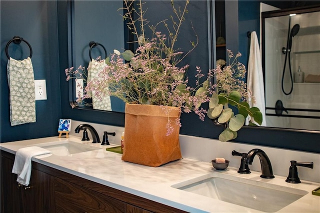 1320 Country Acres Ln, Lawrenceville, GA 30045 - full bath featuring double vanity and a shower with shower door