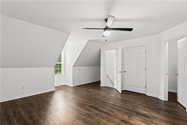 1320 Country Acres Ln, Lawrenceville, GA 30045 - bonus room with dark wood-type flooring, a ceiling fan, and vaulted ceiling