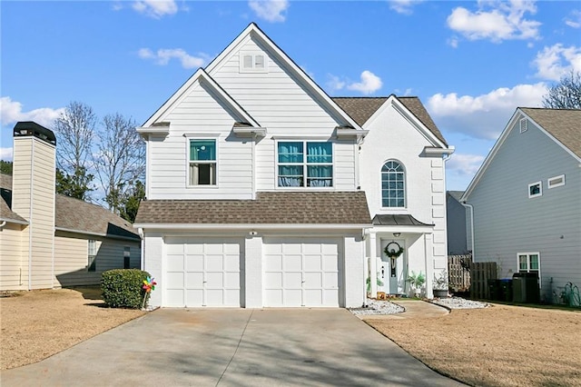 1240 Birchwood Ln, Roswell, GA 30076 - traditional home with concrete driveway, an attached garage, and roof with shingles