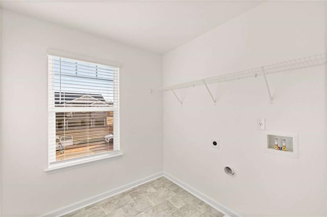 laundry room with washer hookup, laundry area, hookup for an electric dryer, and baseboards